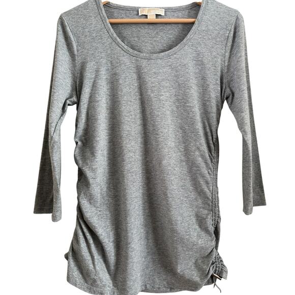 Michael Kors Gray‎ Ruched Top Size Large EUC - Picture 1 of 7